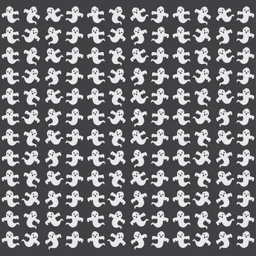 Vector pattern white ghost halloween theme, suitable for design, illustration Stock Illustration