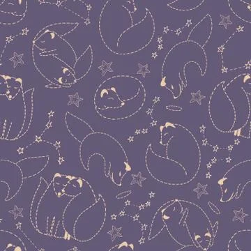 Vector pattern winter theme arctic fox. Stock Illustration