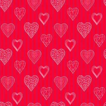 Vector pattern winth doodle hearts Stock Illustration