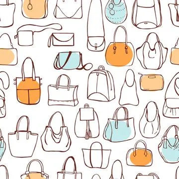 Vector   pattern with women's bags. Stock Illustration