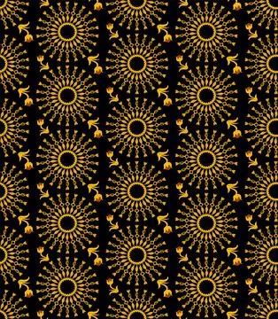 Vector pattern of yellow and brown elements. イラスト素材