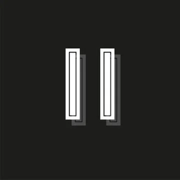 Vector pause button icon - media symbol - pause music or video Stock Illustration