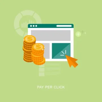 Vector pay per click concept illustration Stock Illustration