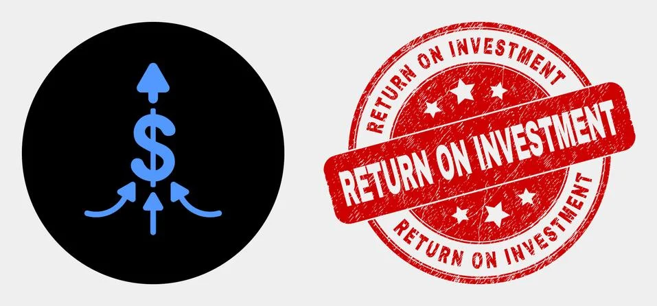 Vector Payment Aggregator Icon and Distress Return on Investment Seal Stock Illustration