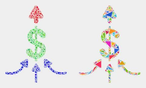 Vector Payment Aggregator Mosaic Icon of Triangle Elements Illustrazione stock