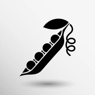 Vector pea pod isolated logo food natural Ilustración de archivo