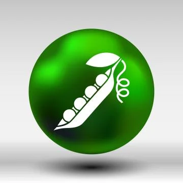 Vector pea pod isolated logo food natural Stock Illustration