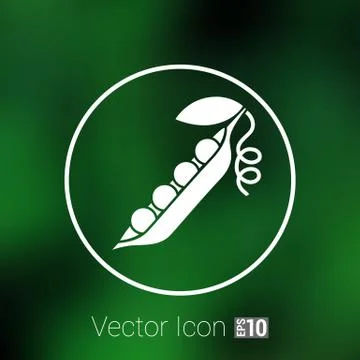 Vector pea pod isolated logo food natural Ilustración de archivo