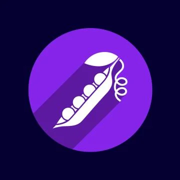 Vector pea pod isolated logo food natural Stock Illustration