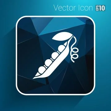 Vector pea pod isolated logo food natural Ilustración de archivo