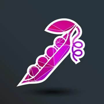 Vector pea pod isolated logo food natural Ilustración de archivo