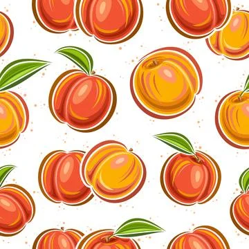 Vector Peach Seamless Pattern Illustrazione stock