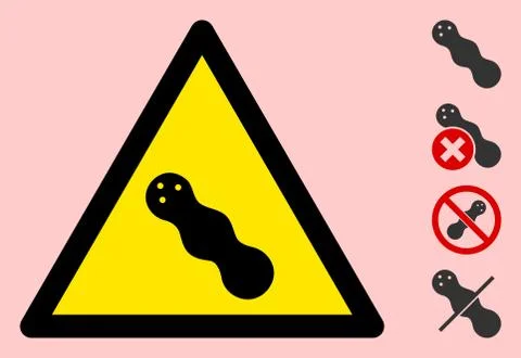 Vector Peanut Warning Triangle Sign Icon Stock Illustration