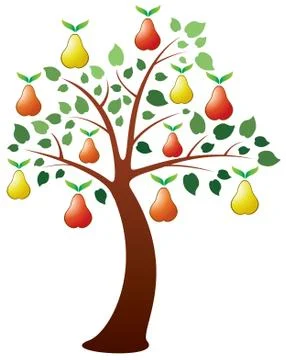 Vector pear tree Stock Illustration