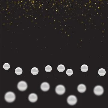 Vector pearl pattern. Gold star pattern. Beautiful pearl necklace. Jewel. B.. 스톡 일러스트