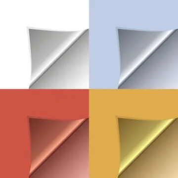 Vector peeling corners set Stock Illustration
