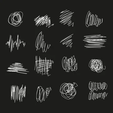 Vector pen strikethrough set. Grunge Ink pen. Distressed quill. Stock Illustration