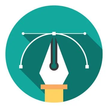 Vector Pen Tool Flat Icon Stock Illustration