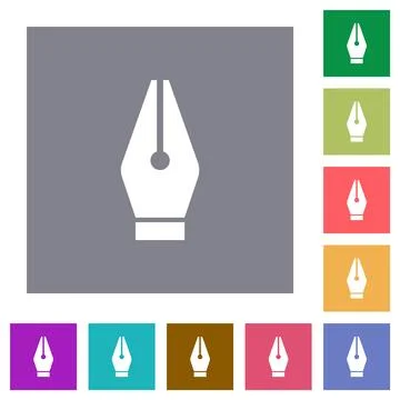 Vector pen tool square flat icons Stock Illustration