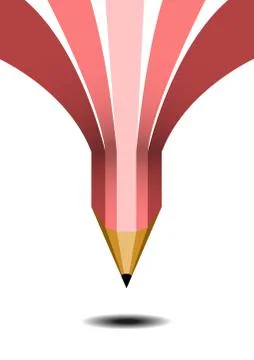 Vector : Pencil and shadow on white background Stock Illustration