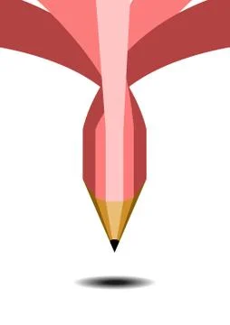 Vector : Pencil and shadow on white background Illustrazione stock