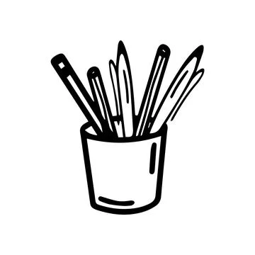 Vector pencil box isolated on white background. Funny and cute illustration for Stockillustratie