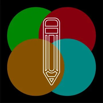 Vector Pencil illustration - school office symbol Illustrazione stock