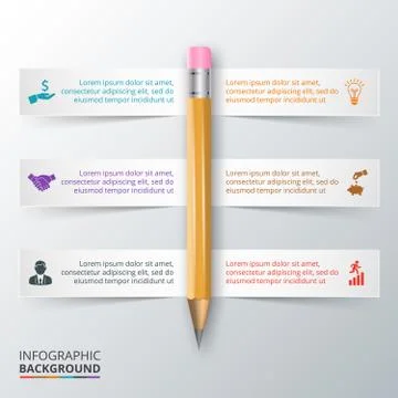 Vector pencil for infographic. Stock Illustration