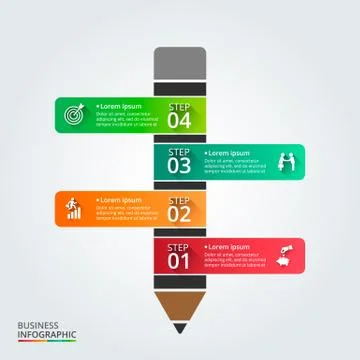 Vector pencil for infographic. Stock Illustration