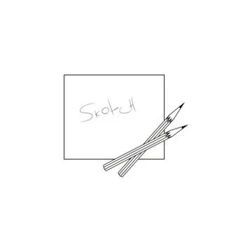 Vector pencil with paper. Stock Illustration