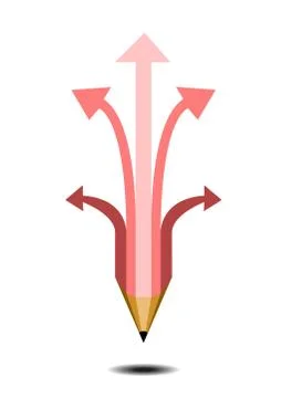 Vector : Pencil with point and shadow on white background Stock Illustration