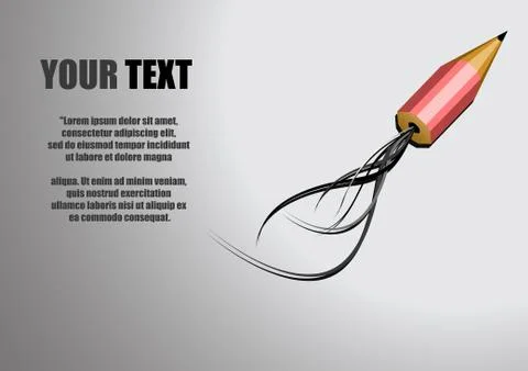 Vector : Pencil rocket on gray background Stock Illustration