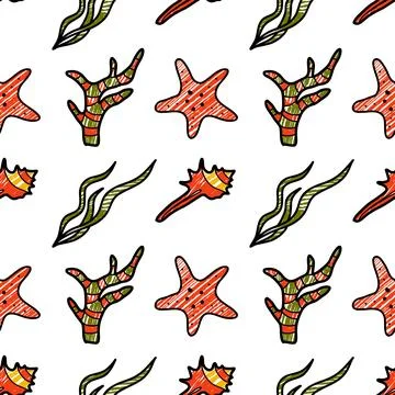 Vector pencil seamless pattern on the theme of sea cruise イラスト素材
