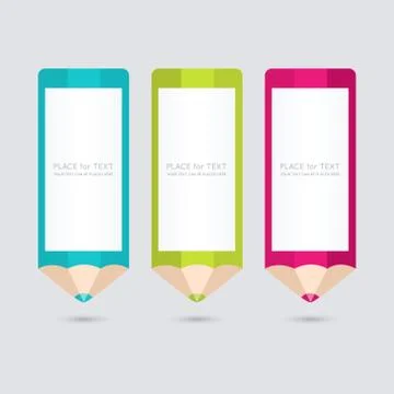 Vector pencil template with place for your content. Stock Illustration
