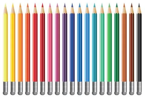 Vector pencils with eraser Stock Illustration