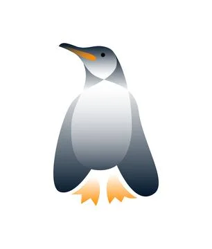 Vector penguin in gradient style. Digital art Stock Illustration
