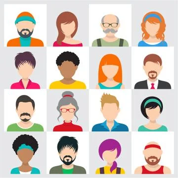 Vector people avatar icons Stock Illustration
