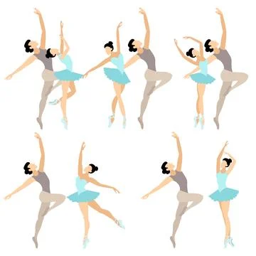 Vector people.  Ballet couple. Set of ballet couples. The ballet couple dan.. Stock Illustration