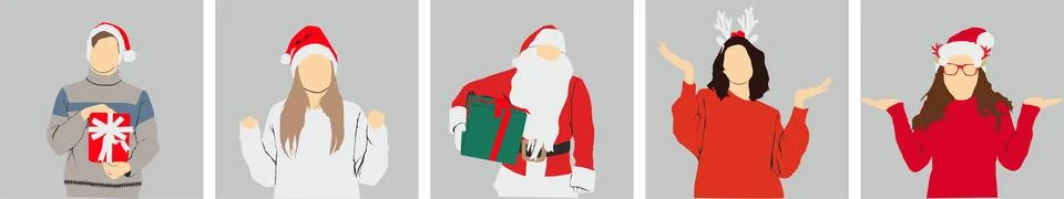 Vector people Christmas Stock Illustration