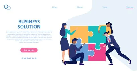 Vector of people connecting puzzle elements. Stock Illustration