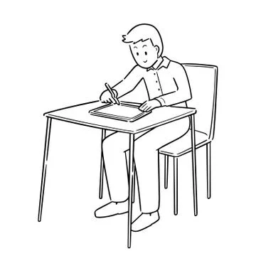 Vector of people drawing on tablet Stock Illustration