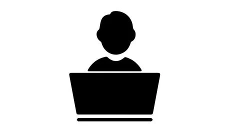Vector of people in front of computer Illustrazione stock
