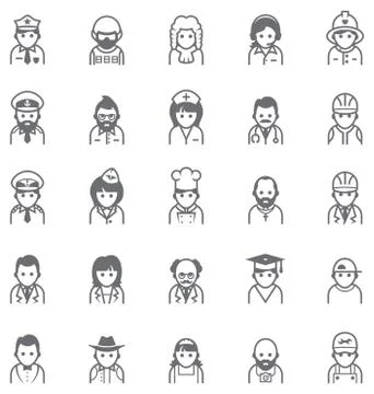 Vector people icon set Stock Illustration