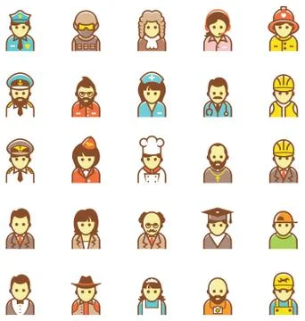 Vector people icon set Stock Illustration