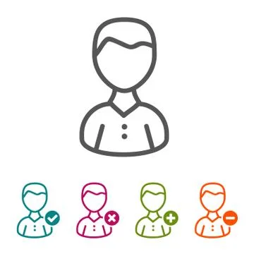 Vector People icons in thin line Style and flat Design. Stock-Illustration