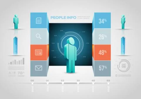 Vector people infographic design template. Stock-Illustration