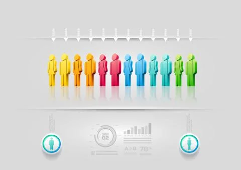 Vector people infographic design template. Stock Illustration