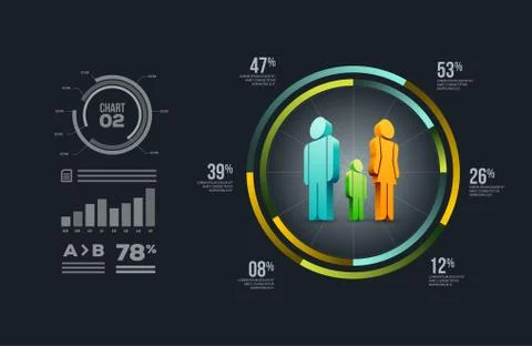 Vector people infographic design template. Stock Illustration