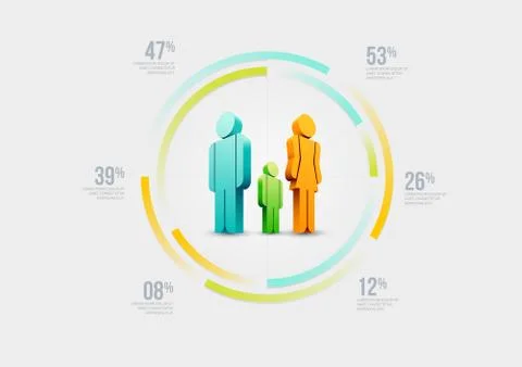 Vector people infographic design template. Illustrazione stock