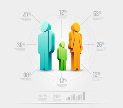 Vector people infographic design template. Stock Illustration